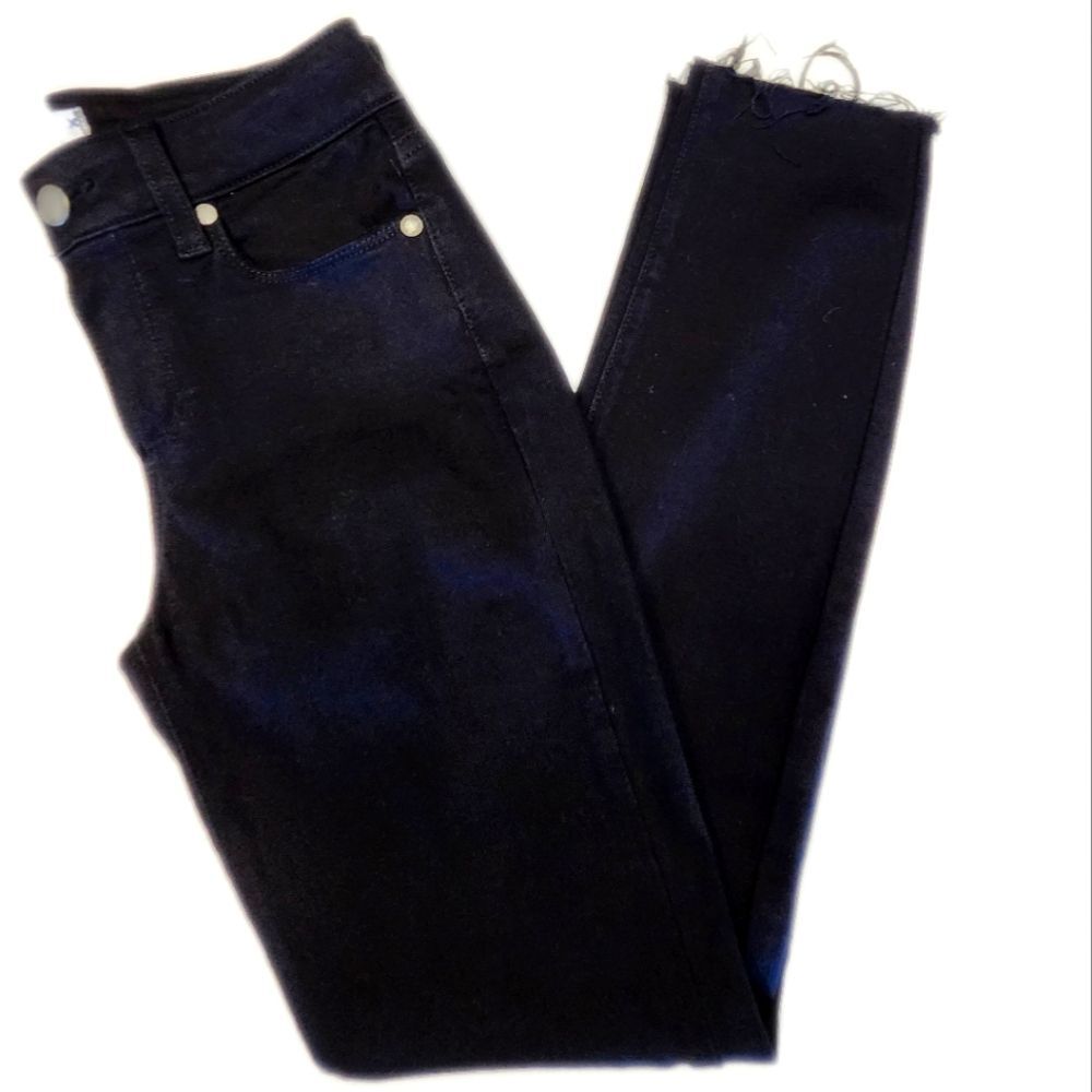 Paige Verdugo Ankle Nisha Night (Black) Destructed Skinny Jeans, 25